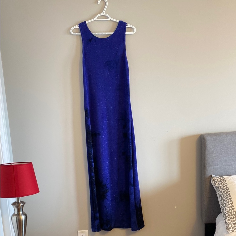 Christian Berg long Elegant tie dye sparkle Sleeveless Dress Preloved stretchy